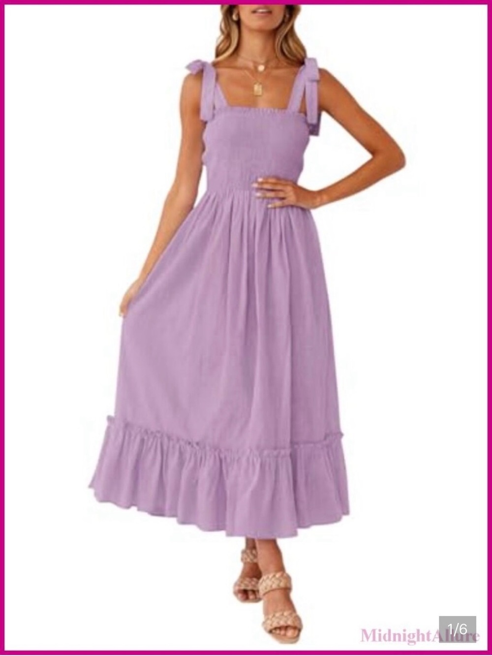 ZESICA Womens Summer Boho Spaghetti Strap Maxi Dress size medium